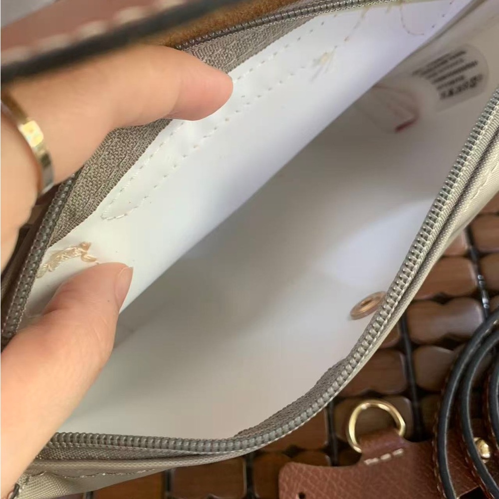 Longchamp Taupe and Brown Small Nylon Crossbody Bag - Picture 5 of 6
